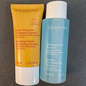 Clarins Gentle Exfoliating cleanser and Eye Makeup remover